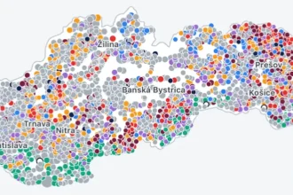 Mapa výsledkov komunálnych volieb 2026 na Slovensku